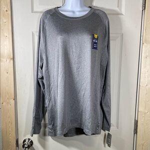 George Men's Gray Long-Sleeve Crew Performance Tee